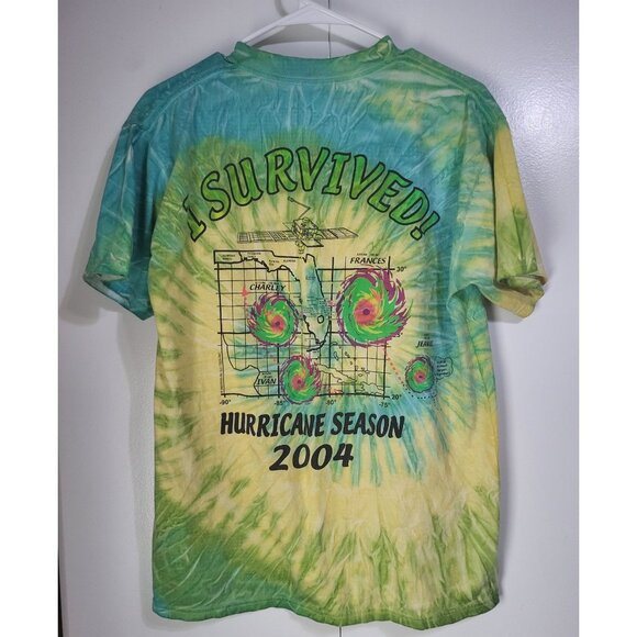 Gildan Other - "I SURVIVED" HURRICANE SEASON 2004 Tie Dye T Shirt SZ M Charley Frances Ivan FL